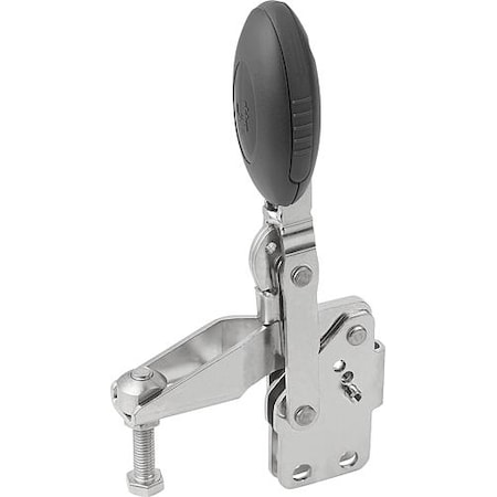 Kipp Vertical Toggle Clamps with straight foot and adj. spindle, stainless K0663.105000